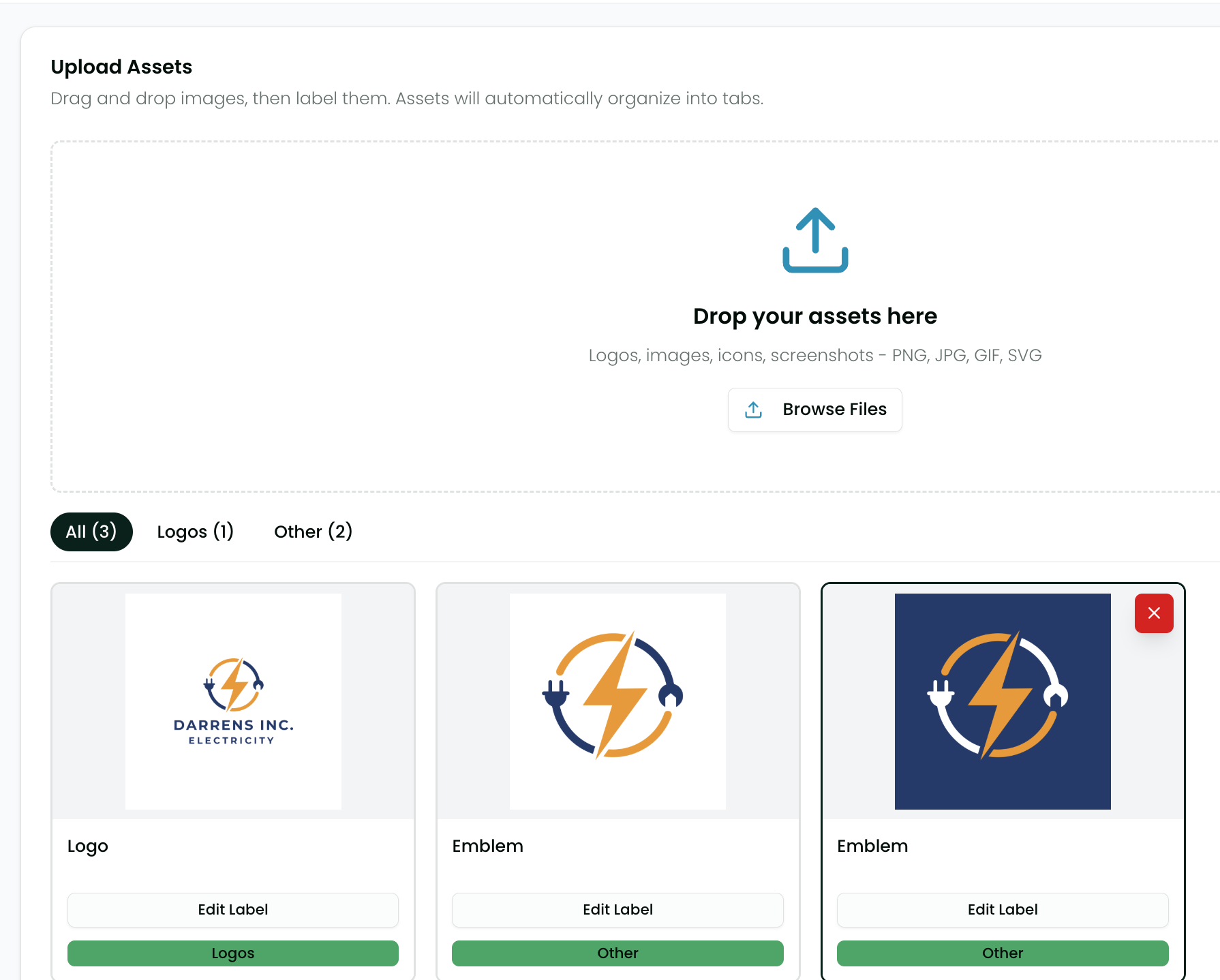 Troov Studio Assets - Upload and organize logos, images, icons, and media files