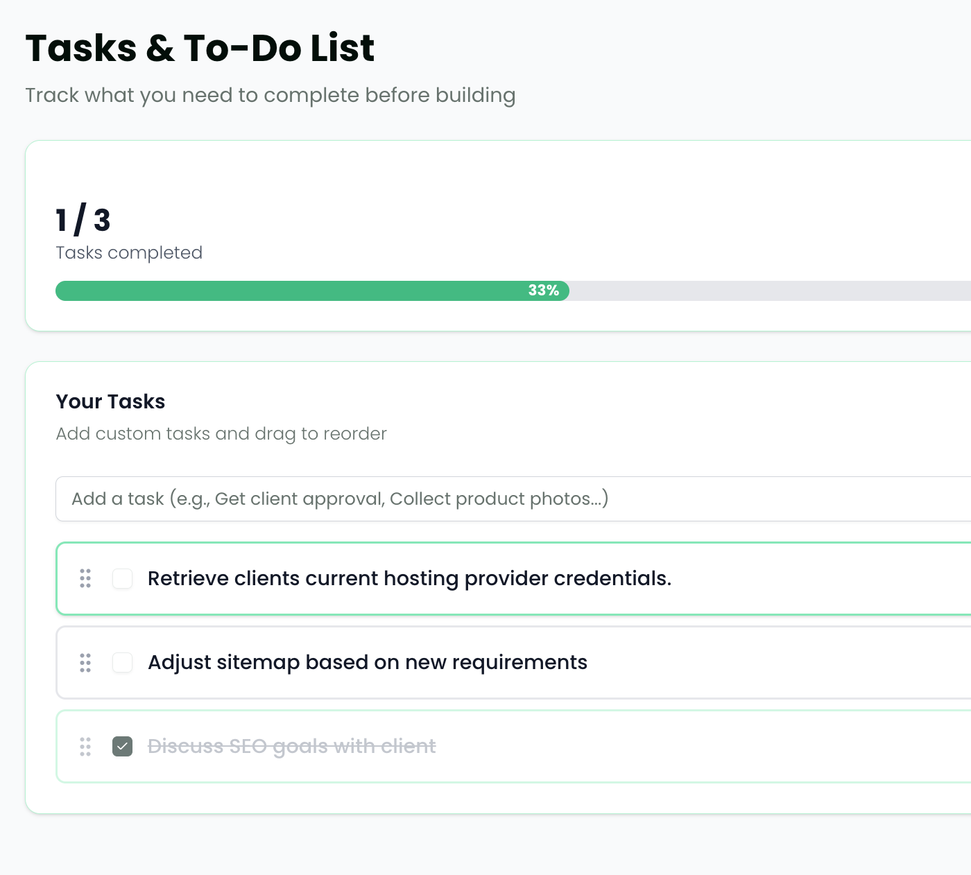 Troov Studio Tasks - Track tasks with progress tracking and export project summary